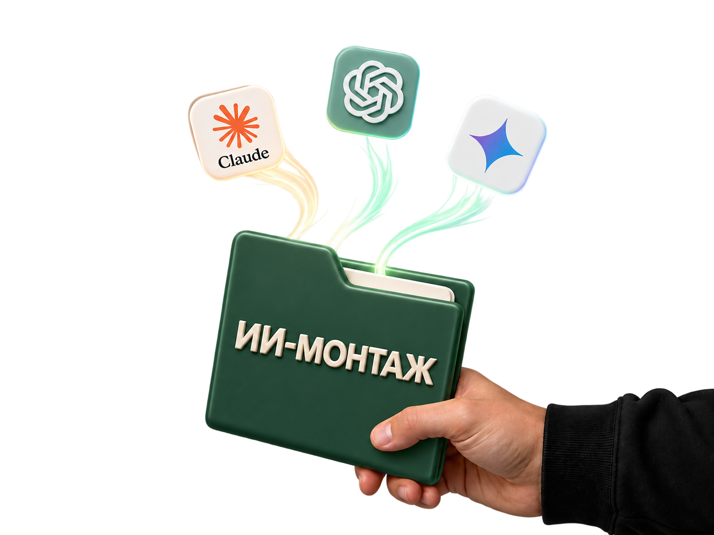 Папка ИИ-монтаж с инструментами искусственного интеллекта
